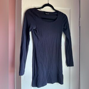 Divided by H&M Navy Blue Scoop Neck Long Sleeve Mini Dress Size 2